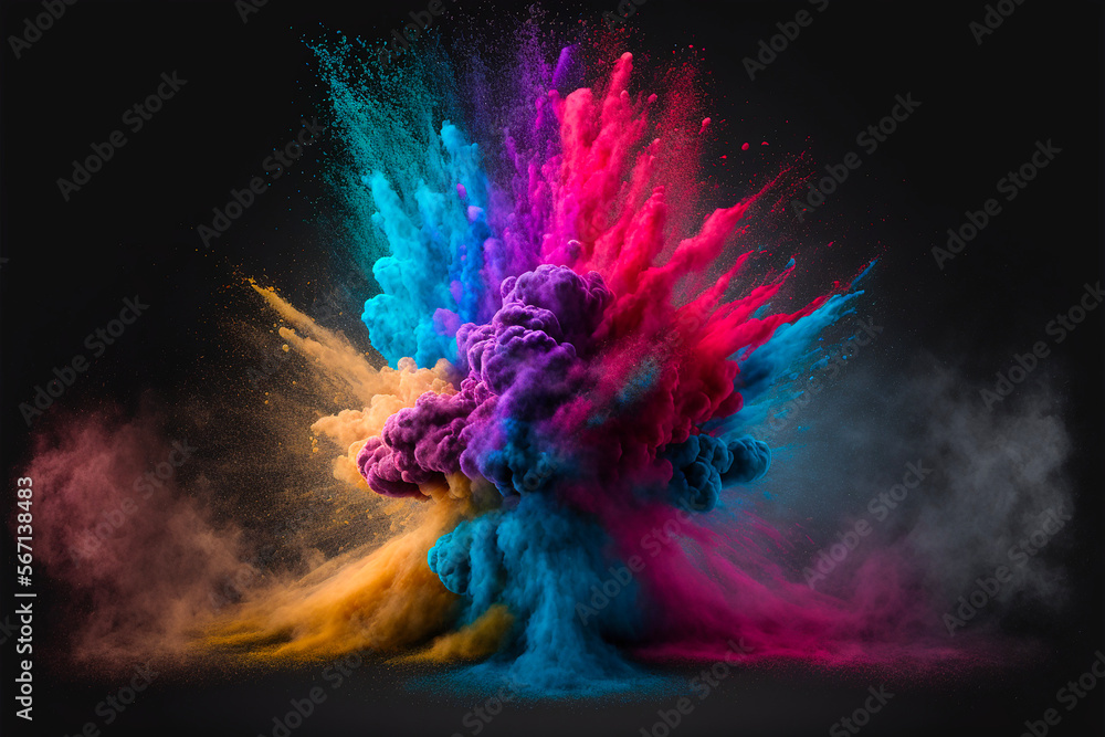 Colorful explosion on a black background