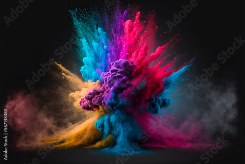 Colorful explosion on a black background