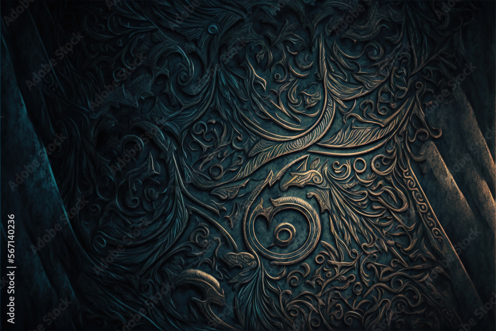 Old nordic texture background - Nordic vintage textures series - norse texture background wallpaper created with Generative AI technology - obrazy, fototapety, plakaty 