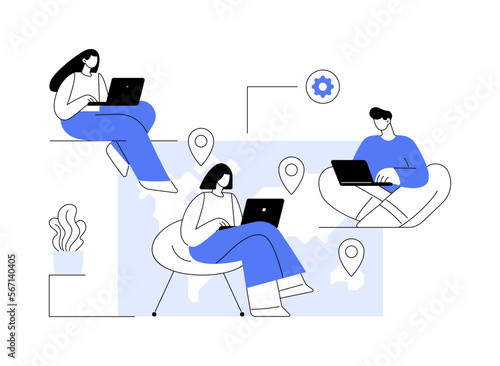 Outsourcing abstract concept vector illustration.