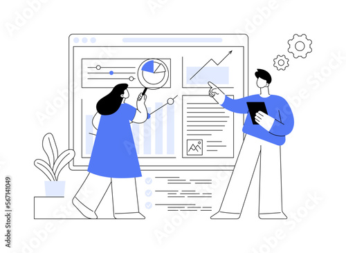 SEO analytics team abstract concept vector illustration.