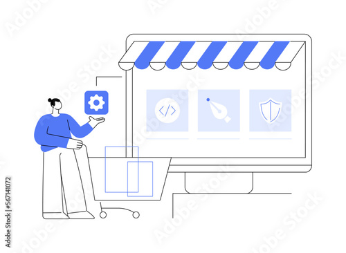 Digital service marketplace abstract concept vector illustration.
