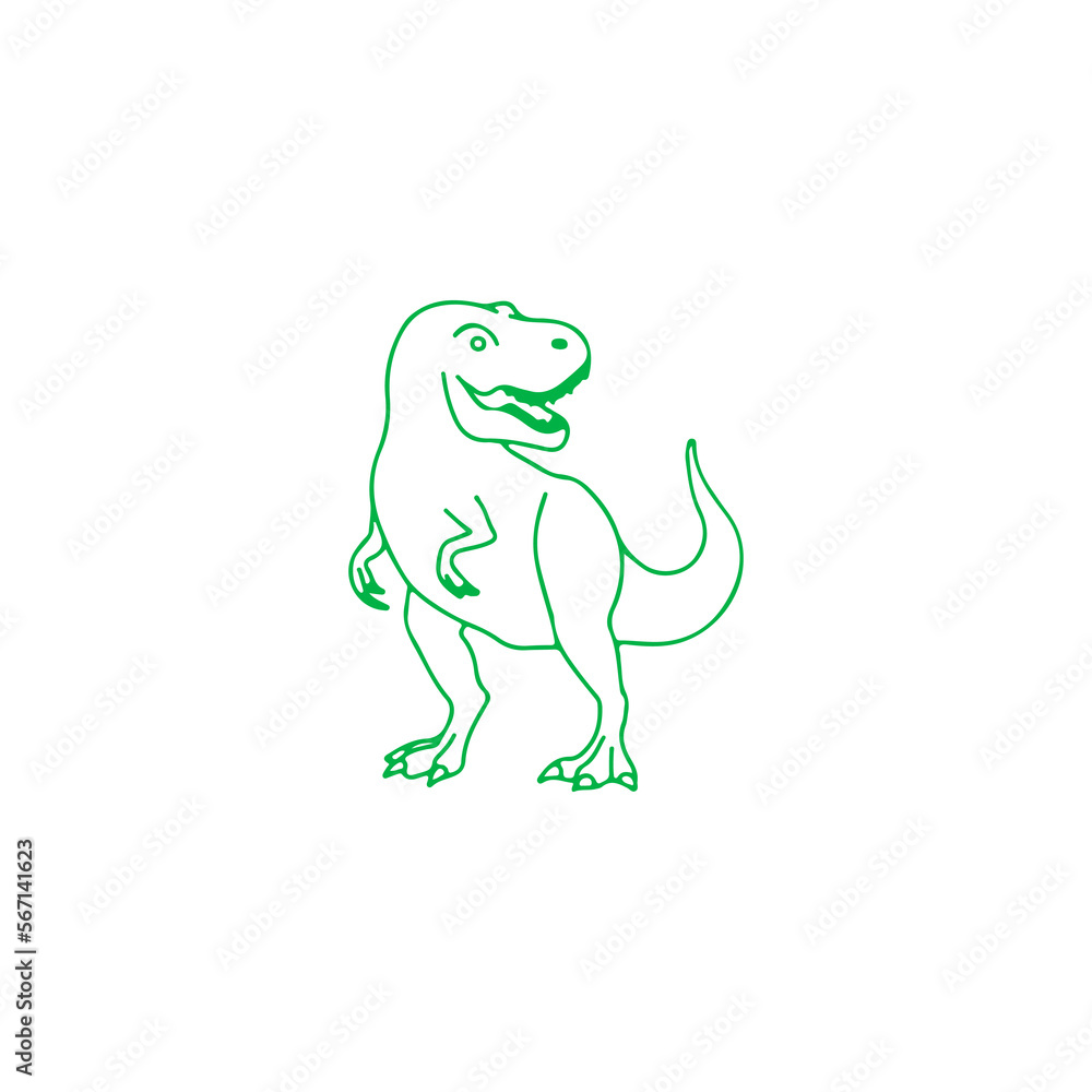 Fototapeta premium vector illustration of trex doodle concept