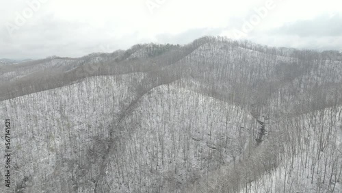 Snowy Mountain Top Drone Shot