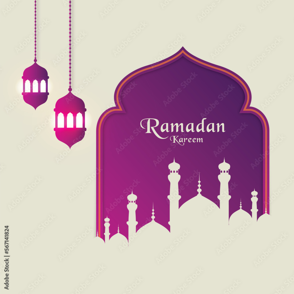 Flat ramadan kareem islamic template background design Flat ramadan kareem islamic template background design