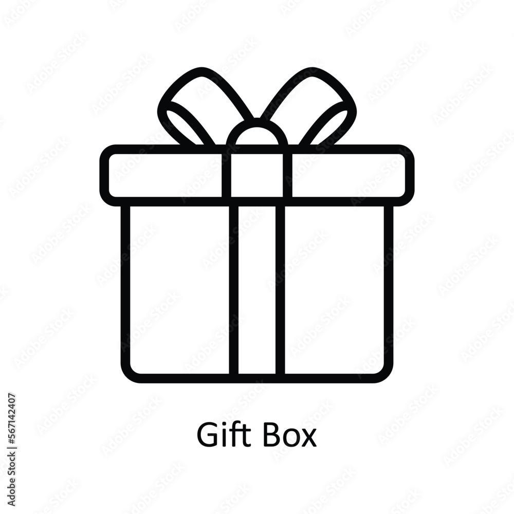 Gift Box Vector Outline icon for your digital or print projects. stock illustration Gift Box Vector Outline icon for your digital or print projects. stock illustration