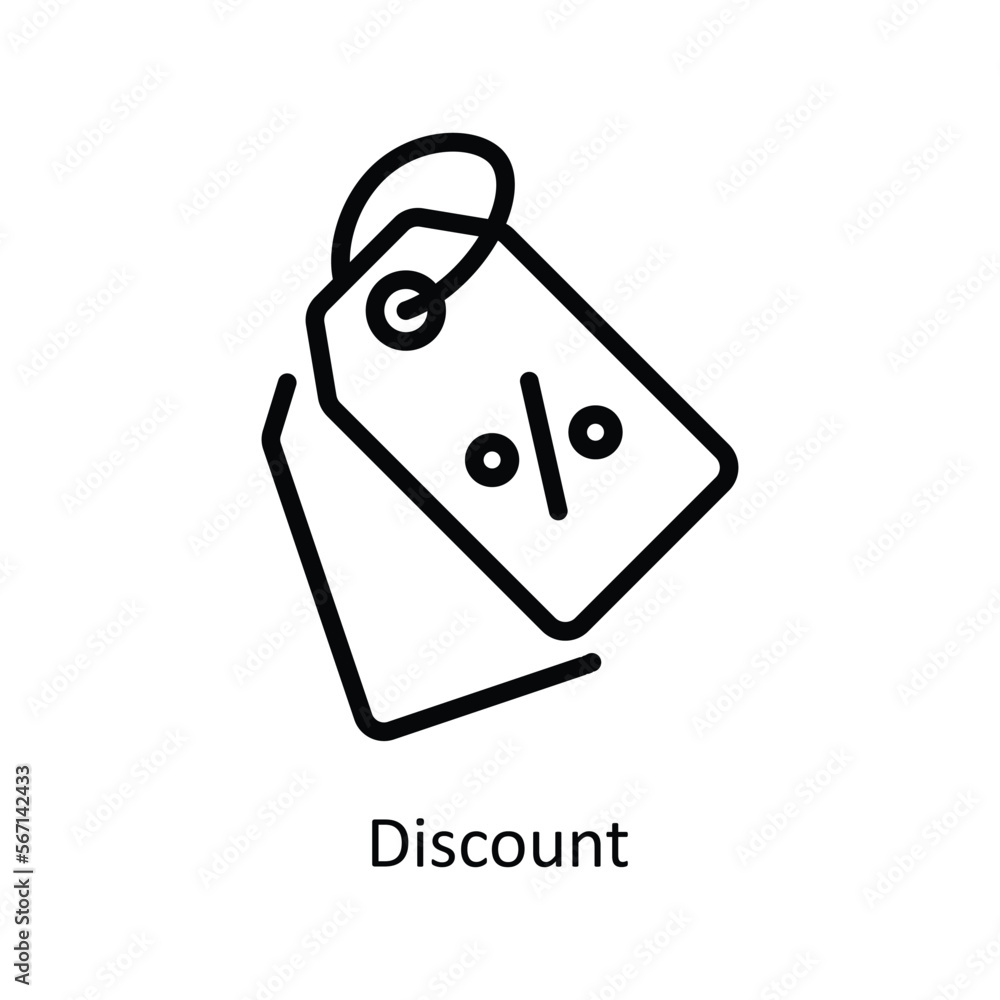 Discount Vector Outline icon for your digital or print projects. stock illustration