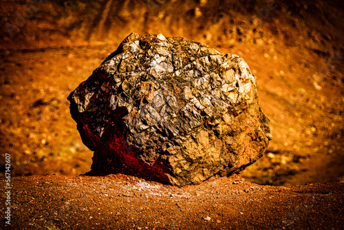 Rock in a bauxite mine (martian landscape) photo