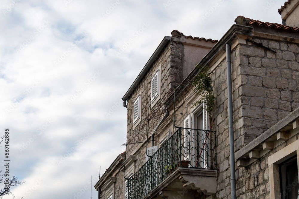 Old, stone house in medieval town of Ston, Croatia Old, stone house in medieval town of Ston, Croatia