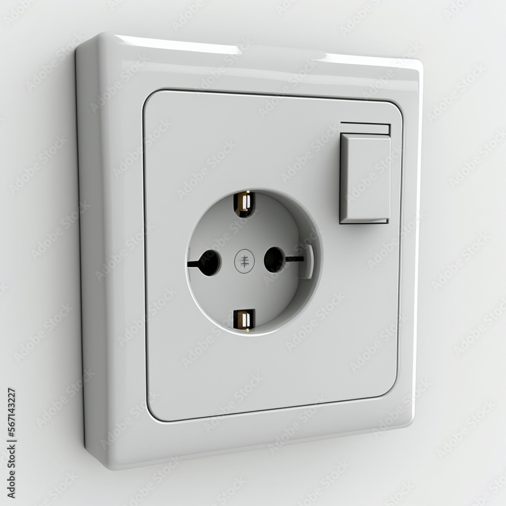 White european electricity socket. Generative AI.
White european electricity socket. Generative AI.