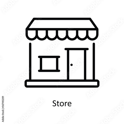 Wallpaper Mural Store Vector Outline icon for your digital or print projects. stock illustration Torontodigital.ca