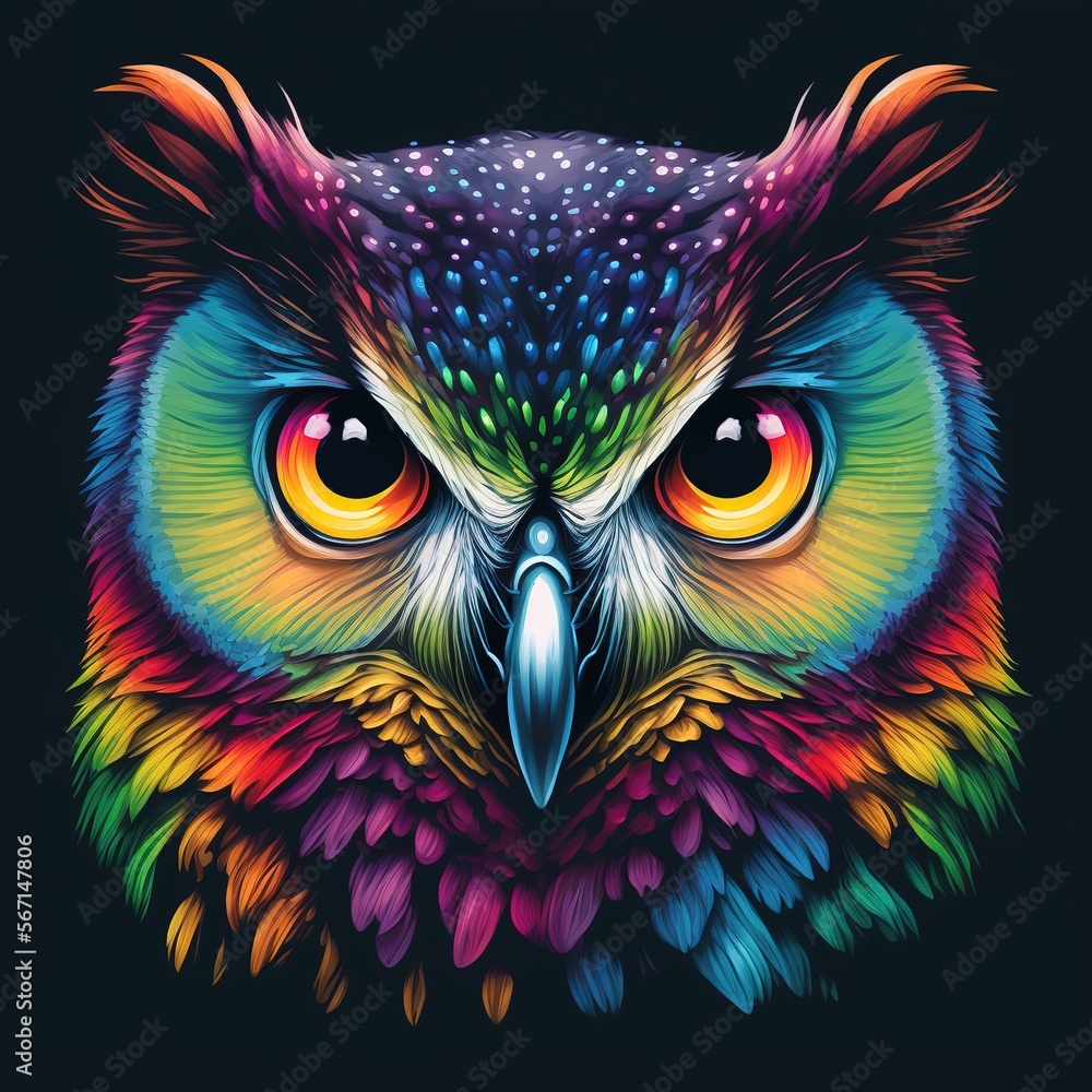 background with owl color flat illustration background with owl color flat illustration