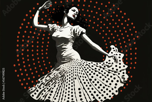 Mujer bailando flamenco - Genrative AI photo