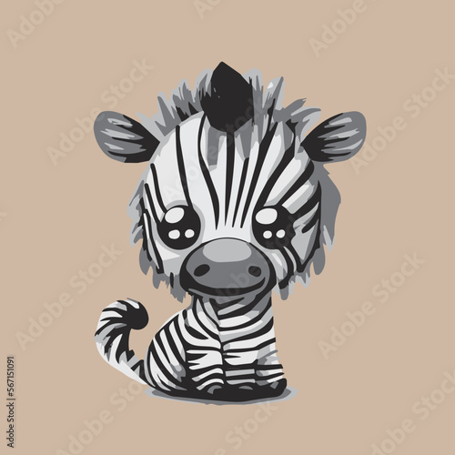 cartoon, vector, illustration, zebra, stripes, black, white, cute, adorable, baby, nursery, kids, drawing, grey, gray, animal, savannah, zoo, sticker
