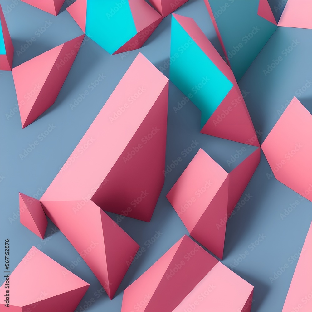 Geometric Low Poly 3D CGI Render Wallpaper Background, AI Generated. Geometric Low Poly 3D CGI Render Wallpaper Background, AI Generated.