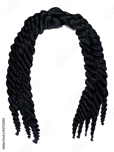  Big Twist Braids . 
realistic  3d . fashion beauty style .trendy african hairstyle wig
