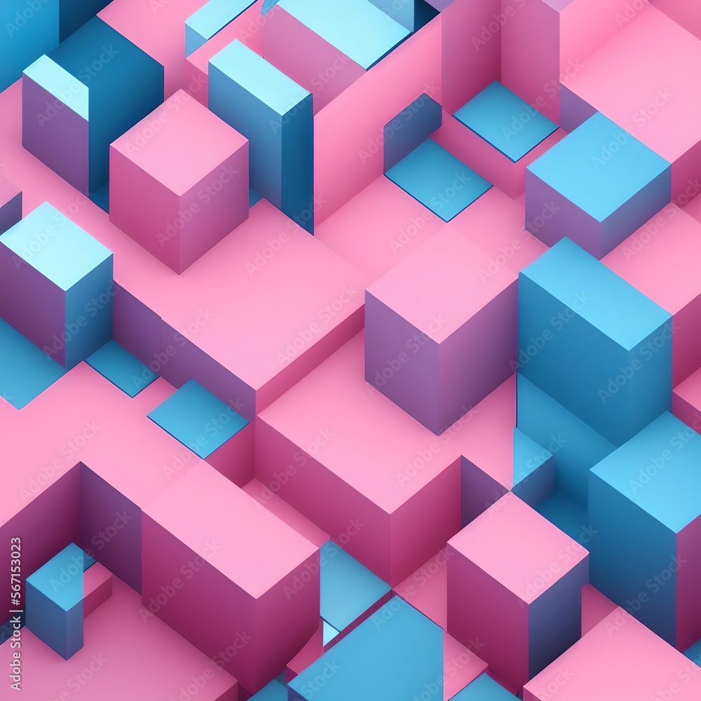 Obraz premium Geometric Low Poly 3D CGI Render Wallpaper Background, AI Generated. 