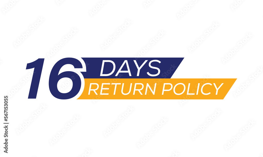 16 days return policy icon, 16 days return policy typography 16 days return policy icon, 16 days return policy typography