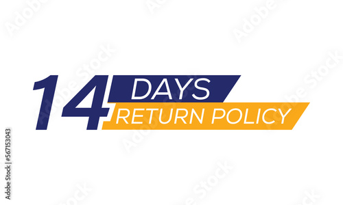 14 days return policy icon, 14 days return policy typography