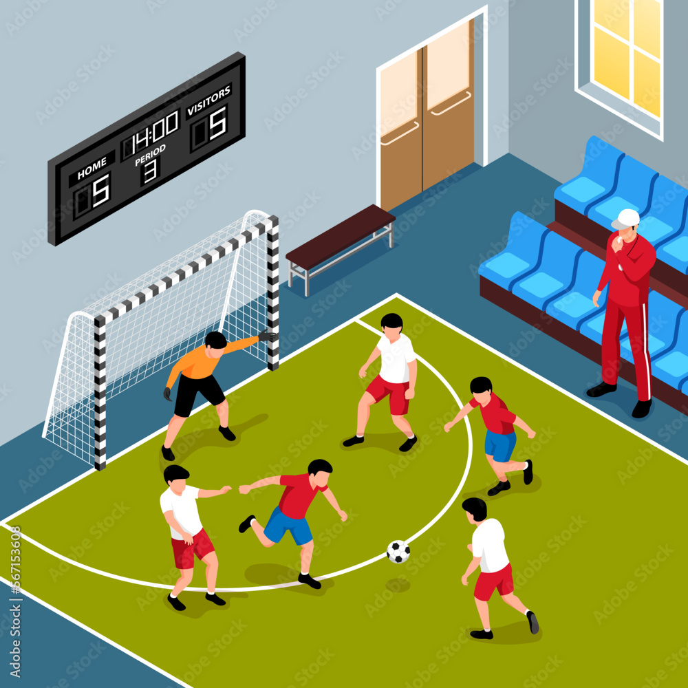 Isometric School Gym Illustration Isometric School Gym Illustration