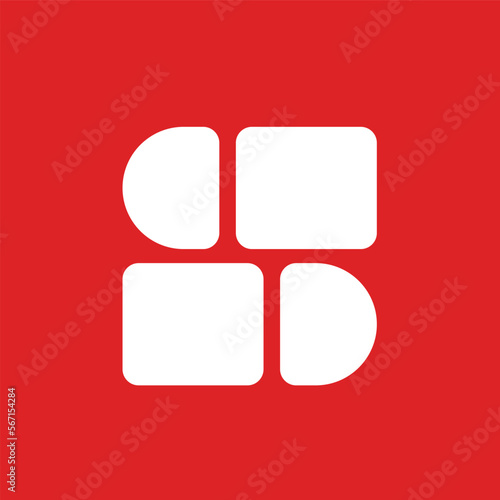 Letter S initial based vector logo shaped like brick layers. Suitable for product, brand, building, construction, company, and material.