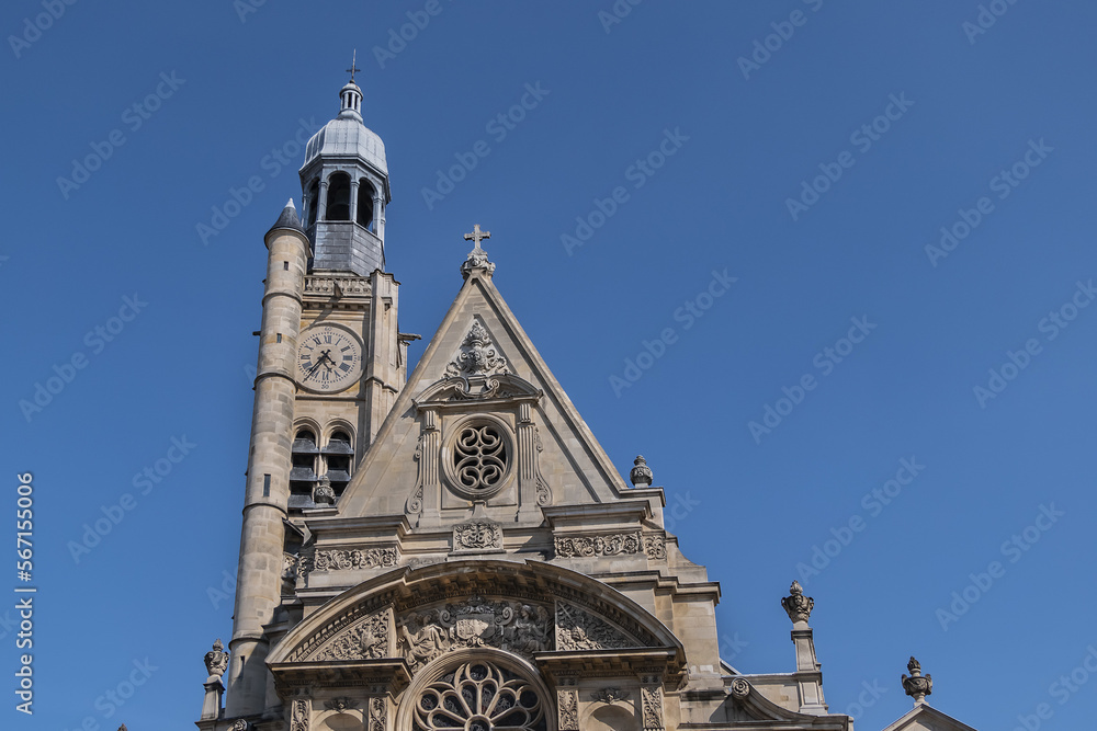 Church of Saint-Etienne-du-Mont (1624) in the Paris 5th arrondissement, near the Pantheon. Paris, France.
