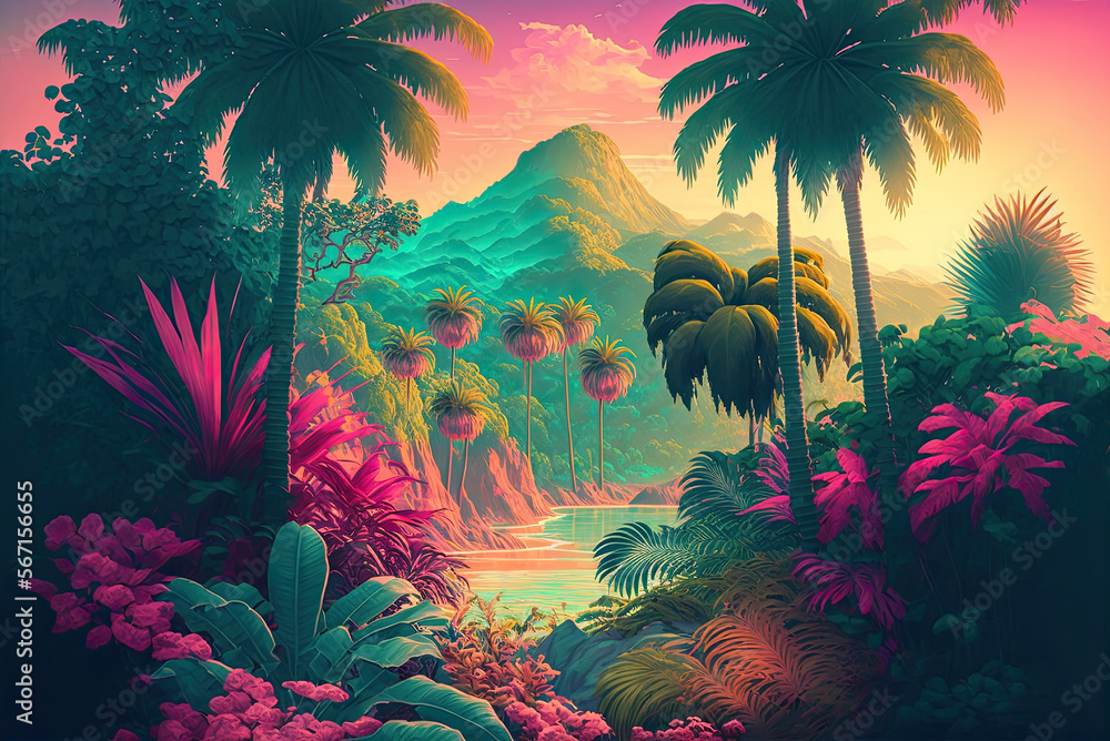 Neon Tropical Paradise