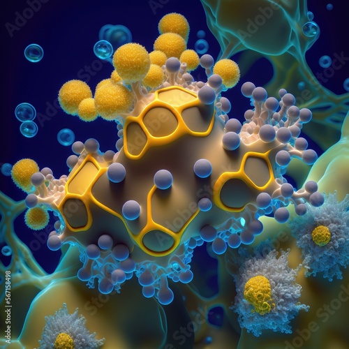 abstract under water scene with bubbles and microorganism