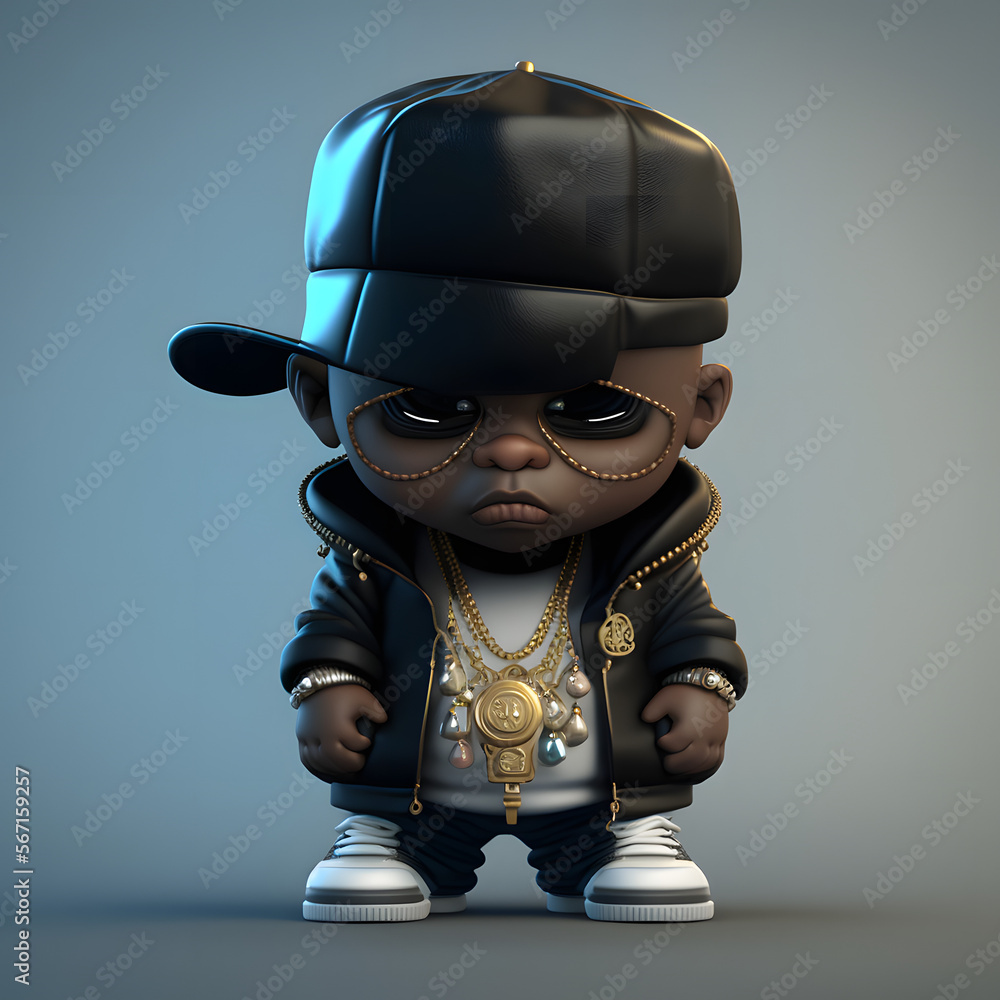 Cute Cartoon Gangsta Character 3D Rendered Stock Illustration | Adobe Stock