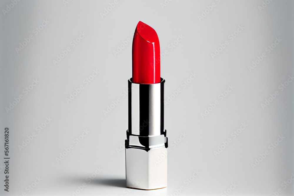 Roter Lippenstift auf weißen Hintergrund, Kosmetik Konzept - Generative Ai Roter Lippenstift auf weißen Hintergrund, Kosmetik Konzept - Generative Ai