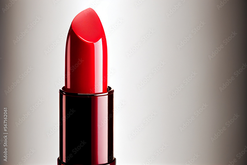 Roter Lippenstift auf weißen Hintergrund, Kosmetik Konzept - Generative Ai Roter Lippenstift auf weißen Hintergrund, Kosmetik Konzept - Generative Ai