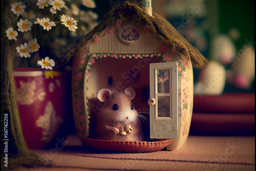 Adorable little mouse in a ...