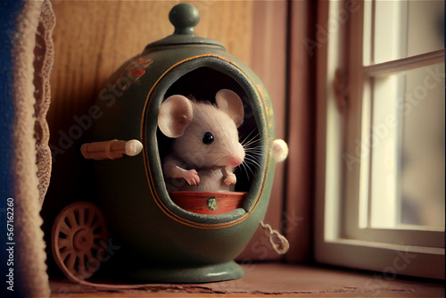 Adorable little mouse in a ...