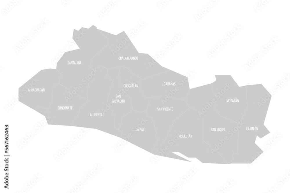 Fototapeta El Salvador political map of administrative divisions