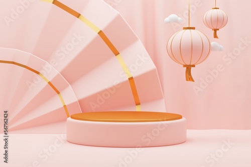 3D rendering chinese new year decoration