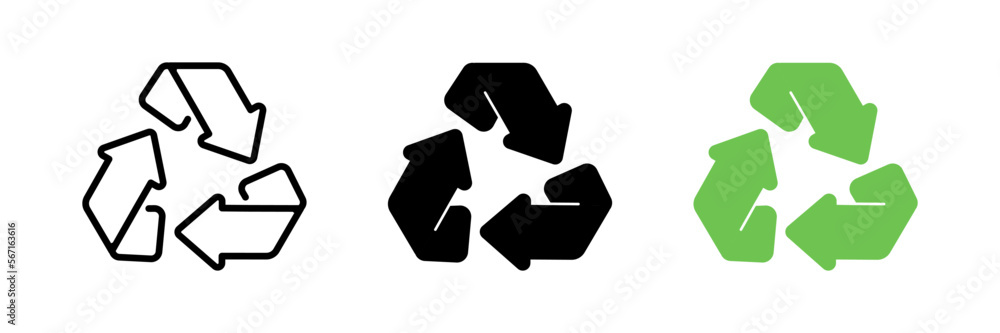 Recycling icon. An arrow that revolves endlessly Reuse concept Recycled. isolate on white background eps 10 Recycling icon. An arrow that revolves endlessly Reuse concept Recycled. isolate on white background eps 10