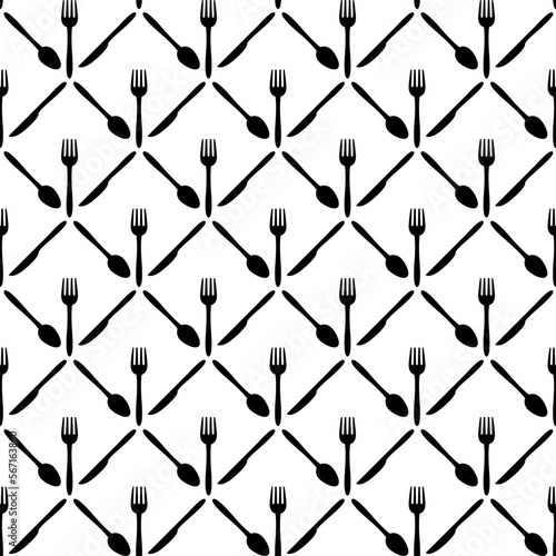 Seamless spoon and cutlery patterns for backgrounds, packaging, textures, fabric patterns, wallpapers, wall decorations for restaurants, cafes and other places to eat