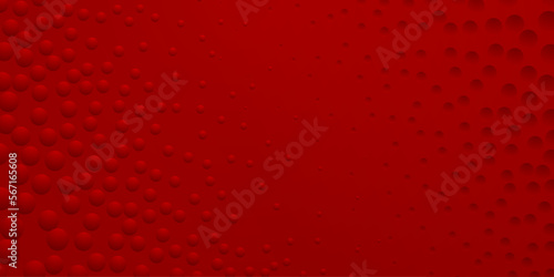 Abstract background in red colors with many convex and concave small circles