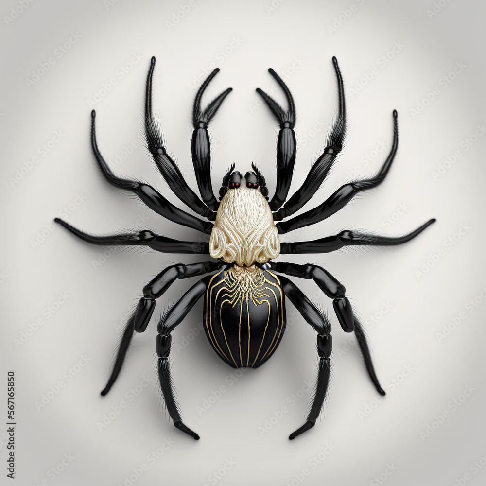 a black and white spider on a white background a black and white spider on a white background