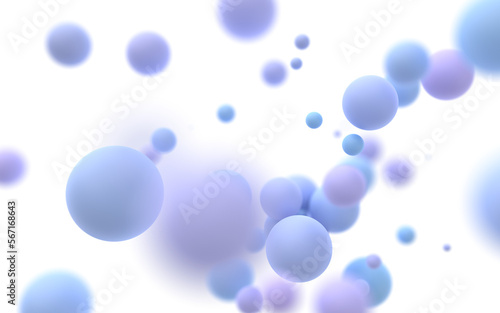 Pastel colored spheres, 3d render