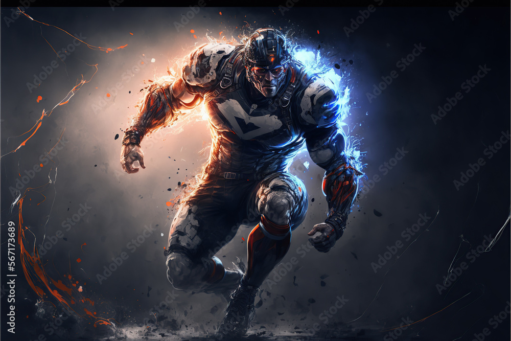 Fototapeta premium general sports wallpaper. graphic effects, post editing, particles.