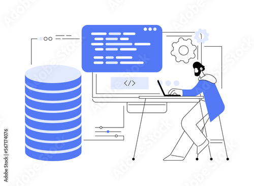 Big data programming abstract concept vector illustration.