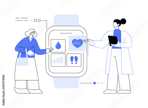 Smartwatch health care abstract concept vector illustration.