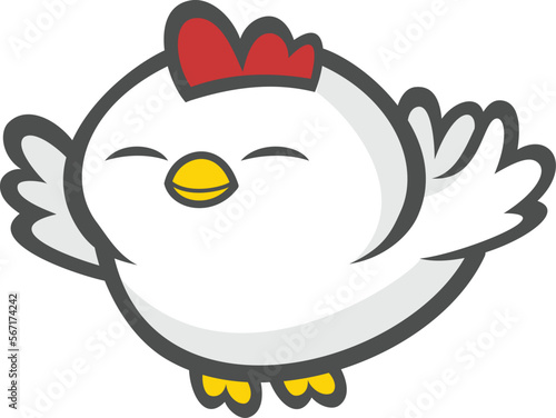 chubby cute chicken flapping around