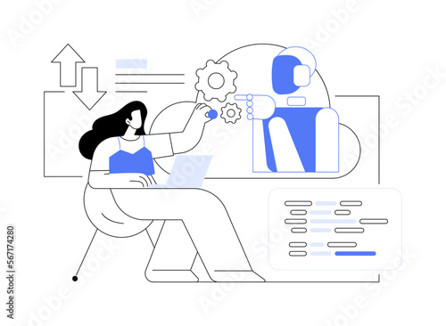 Cloud robotics abstract concept vector illustration.