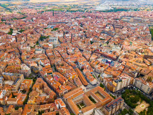 Aerial view of Valladolid cityscape with a modern apartment buildings, Spain