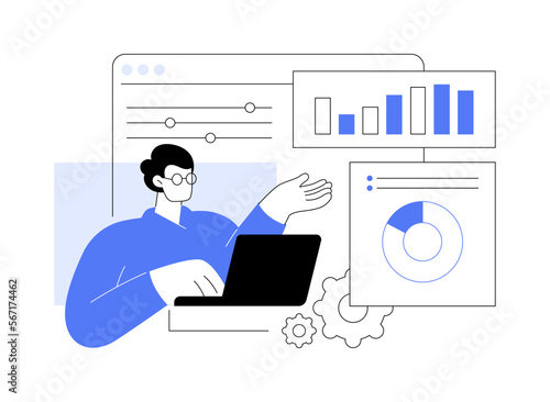 Financial data management abstract concept vector illustration.
