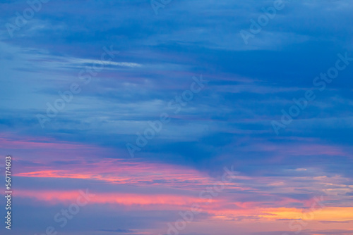 Bright contrast sky with clouds in the morning  at sunrise © Andrei Korzhyts