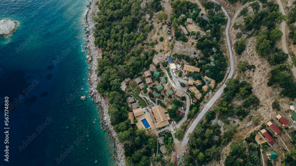 Kabak Bay Drone Photo, Aegean Sea Fethiye, Mugla Turkey