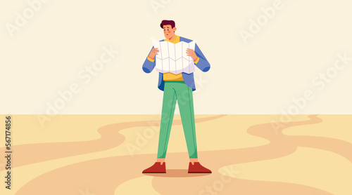 Man Reading Map